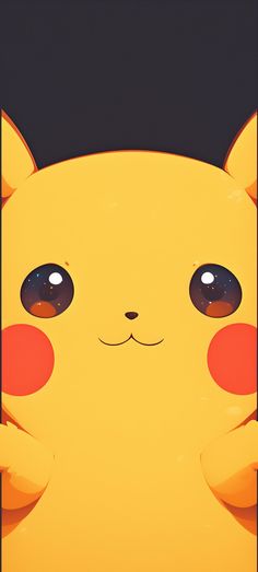 a close up of a pikachu face on a cell phone