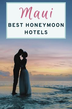 Couple on the beach of a romantic Maui honeymoon hotel