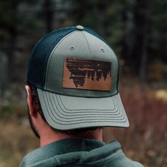 Alpine Forest Leather Patch Hat - MONTANA SHIRT CO. Alpine Forest, Leather Patch Hat, Patch Hat, Cool Outfits For Men, Big Sky, Snap Backs, Leather Patches, In The Woods, Montana