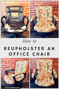 an office chair with the words how to reupholster an office chair