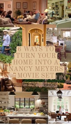 there are many different pictures in this collage with the words 6 ways to turn your home into a fancy movie set