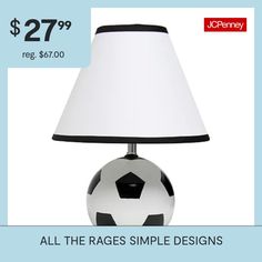 a lamp with a soccer ball on it for $ 27 99 reg, $ 47 00