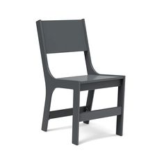 a gray plastic chair on a white background