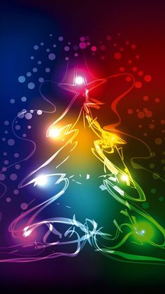 a colorful christmas tree with lights on it