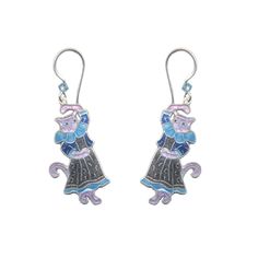 Lady Cat Dancing Wire | Available at Bamboo Jewelry Online for $44! Cat Dancing, Face Crystals, Lady Cat, Face Earrings, Dope Jewelry