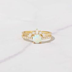 Dainty Opal Ring, Gold Opal Ring, Opal Stacking Ring, Sterling Silver Opal Ring, Silver Opal Ring, Opal Ring Gold, Stacking Ring Set, Pave Band, Pave Ring