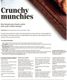 the article is about crunchy munchies