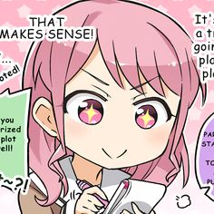 an anime character with pink hair holding a sign that says it's okay to make sense