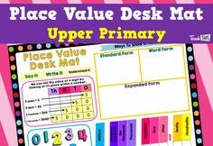 place value desk mat for upper primary school students to practice numbers and subtraction