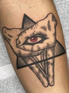 a man's arm with a tattoo on it and an eye in the middle