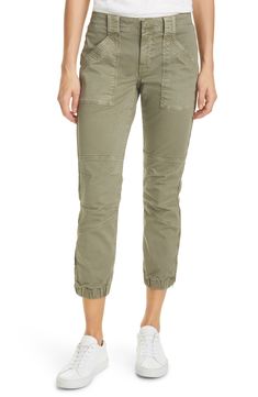 Keep your style casual-cool in slim-leg moto pants sewn with patch pockets and trapunto stitching for a subtle '70s vibe. Style Name:Frame Trapunto Stitch Cuffed Moto Pants. Style Number: 6110186. Trendy Fall Cargo Pants For Elevated Casual Wear, Spring Workwear Cargo Pants With Cuffed Ankles, Fall Pants With Side Pockets And Cuffed Ankles, Cotton Cargo Pants With Cuffed Ankles For Fall, Fall Relaxed Fit Cargo Pants With Cuffed Ankles, Spring Pants With Side Pockets And Cuffed Ankles, Casual Pants With Cuffed Ankles, Military Green Pants, Army Look