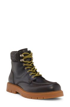 Find BOTTEGA VENETA Haddock Lug Sole Lace-up Boot on Editorialist. A rugged leather boot manages to work the label's signature intrecciato weave into the padded collar. Lace-up style Leather upper and lining/synthetic sole Made in Italy Designer Shoes Rugged Leather, Leather Boot, Lug Sole, Up Styles, Lace Up Boots, Bottega Veneta, Designer Shoes, Leather Boots, To Work