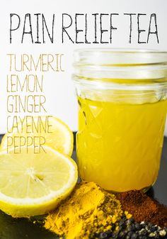 Pain Relief Tea, Anti Dieting, Turmeric Tea, God Mat, Natural Pain Relief, Homemade Remedies, Nutrition Education, Natural Health Remedies, Health Drink