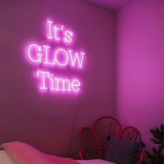 It's Glow Time Neon Sign Neon Studio, Set Room, Dream Salon, Esthetician Room, Neon Quotes, Neon Lamp, Salon Suites, Business Signage, Tanning Salon