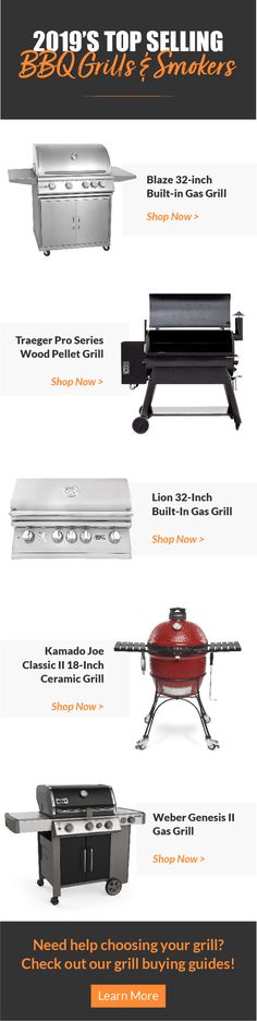 the different types of bbq grills are shown