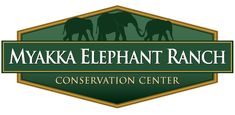 the logo for myak elephant ranch conservation center