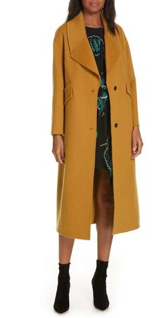 BA&SH Ball Long Coat Wool Car Coat, Cocoon Coat, Sweater Duster, Duffle Coat, Car Coat, Wrap Coat, Bold Color, Coat Fashion