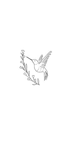 a black and white drawing of a bird flying through the air with an olive branch in it's beak