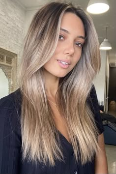 Balayage Straight Hair, Balayage Straight, Hair Without Heat, Bronde Hair, Hair 2022, Color Balayage, Dirty Blonde Hair, Hair Color Shades, Hair Cut Ideas