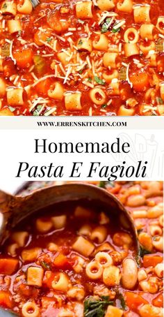 homemade pasta e faggoli recipe in a pot