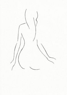 a black and white drawing of a woman's body