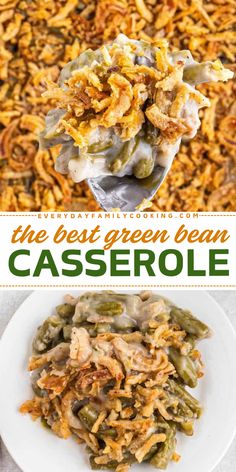 Here's the best green bean casserole ever! Serve this Thanksgiving side dish to impress everyone! Learn how to make this easy green bean recipe made with canned green beans, cream of mushroom soup, and French fried onions! A must-try! Crockpot Green Bean Casserole, Thanksgiving Diner, Crockpot Green Beans, Green Bean Casserole Crock Pot, Best Green Bean Casserole, Slow Cooker Green Beans, Green Bean Casserole Recipe, Classic Green Bean Casserole, Green Bean Casserole Easy