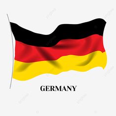 the flag of germany waving in the wind on a white background png and psd