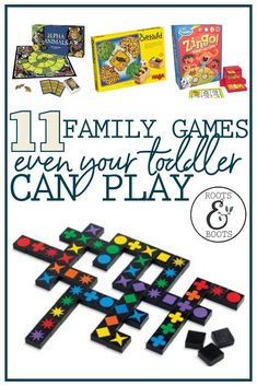 the book cover for 11 family games even your toddler can play, with an image of