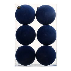 four blue balls are in a clear box