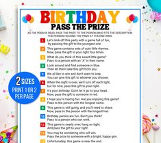 a birthday party game with balloons and confetti