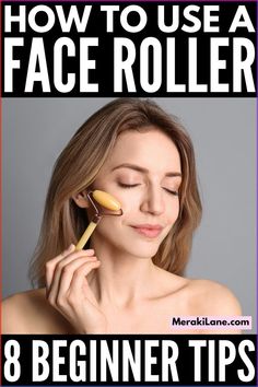 Face Rolling for Beginners | There are so many benefits to adding face rolling to your daily skincare routine, and this post has everything you need to know. You'll learn what face rolling is, which face rollers to invest in (jade, rose quartz, etc.), when to use a face roller, along with step by step tutorials to teach you how to use a face roller correctly. Facial massage will help remove face bloat and puffy eyes, and this post will teach you which directions to roll your face and more! Eye Roller Benefits, Skin Care Roller Ball, Jade Massage Roller, How To Use The Roller Face, Using Face Roller, Why Use A Face Roller, Eye Roller For Puffiness, How To Jade Roll Your Face, Face Roller For Double Chin