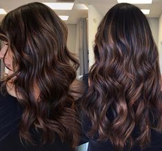 Blackish Brown Hair, Rich Brown Hair, Soft Balayage, Brown Hair Looks, Brown Hair Inspo, Brunette Hair With Highlights, Gorgeous Hair Color, Haircuts For Wavy Hair