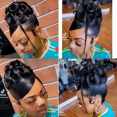 Black Women French Roll Updo, Black Pin Up Hairstyles Updo, 90s Updo Hairstyles Black Women, 90s Updo Black Women, French Roll Hairstyle For Black Women, Finger Waves Natural Hair, Updo Styles For Black Women, Black Hair Updo, Updo Hairstyles For Black Women