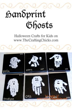 halloween crafts for kids with handprints on black and white paper, the crafting chicks