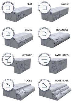 different types of marbles are shown in this image, with the names below them