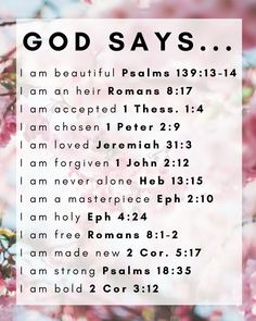 God Says I Am Scriptures, What God Says About Beauty, God Says You Are Beautiful, You Are Valuable To God, God Says You Are Poster, You Say God Says, Who Does God Say I Am As A Woman, God Says You Are Enough, Who God Says You Are