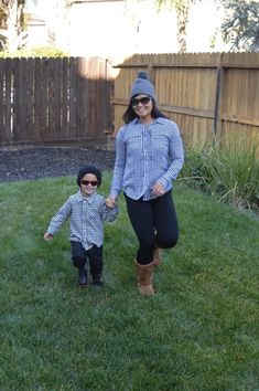 Gingham is such a timeless print! Perfect for this time of year. What's more, it's great for a Mommy and Me outfit! Mommy Son Outfits, Mommy Son, Mommy And Son, Gingham Shirt, Mommy And Me