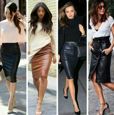 Work Week Outfits Business Casual, Black Pencil Skirt Outfit Party, Pencil Skirt Outfits Party, Leather Pencil Skirt Outfit, Black Pencil Skirt Outfit, Black Leather Pencil Skirt, Leather Skirt Outfit, Pencil Skirt Outfits, Winter Skirt Outfit