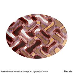 a round plate with an abstract design on the front and back side, in brown tones