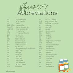 a green poster with two jars filled with oranges and the words abundance abrevations