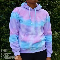 Description This handmade pastel rainbow hoodie features a fun mix of blended bubblegum pink, light blue, and pastel purple! It's great for adding a pop of color to your Fall and Winter wardrobes. Features - 8 oz - Large front pocket - Matching thick drawcord - Extra comfy double-lined hood - Double needle stitching - Pill-resistant yarn - 50/50 Cotton/Poly Blend - Stretchy and Cozy - Unisex sizes S-5XL available - Completely customizable Notice All tie-dye is washed to remove excess dye and fra Blue Cotton Kawaii Hoodie, Kawaii Blue Cotton Hoodie, Cute Blue Fleece Hoodie, Violet Pastel, Dye Hoodie, Rainbow Tie, Purple Tie Dye, Rose Pastel, Soft Hoodie