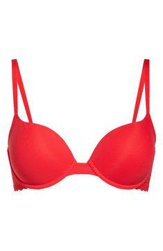 Bid adieu to everything you've always hated about bras in this lifting underwire style with push-up foam cups and a no-dig smoothing back. Soft cups 62% nylon, 38% spandex Hand wash, line dry Imported Women's Clothing Solid Underwire Bra With Padded Cups, Solid Color Underwire Bra With Padded Cups, Contoured Underwire Bra With Removable Pads, Fitted Push-up Bra With Adjustable Straps, Classic Push-up Nursing Bra With Removable Pads, Contoured Full Cup Bra With Padded Cups, Elegant Contoured Push-up Bra, Padded Contoured Push-up Bra, Contoured Push-up Bra With Padded Cups