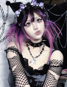 Bust Pose Reference, Cute Formal Outfits, Dress Outfits Aesthetic, Asian Goth, Y2k Asian, Sanrio Party, Sanrio Style, Korean Y2k, Feminine Hairstyles