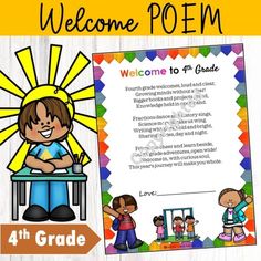 the welcome poem for fourth grade students