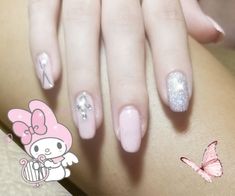 Krp roleplay pink glittery nails with charms my melody sanrio bunny pink butterfly Pink Glittery Nails, Sanrio Bunny, Nails With Charms, Bunny Pink, Digital Wardrobe, Glittery Nails, Really Cute Nails, Soft Nails, Her Nails