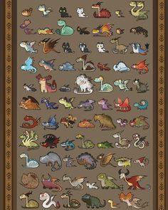 a large poster with many different types of animals on it