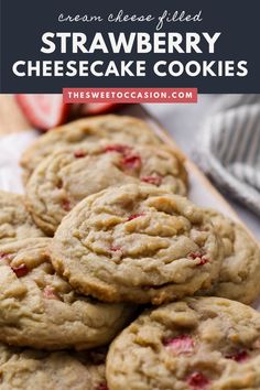 These Strawberry Cheesecake Cookies are soft, chewy, and perfect for a any family-friendly occasion! Swirled with fresh strawberries and stuffed with a rich cream cheese filling, these stuffed cookies are a fun twist for everyday baking. Ready in under 45 minutes, they’re irresistible cream cheese-filled cookies you'll love.