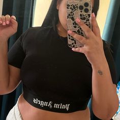 Worn 1x Palm Angels Women’s Crop Top. Palm Angels, Cropped Top, Crop Tops Women, Crop Top, Womens Tops, Crop Tops, Women Shopping, Black, Color