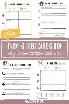 the farm sitter care guide with instructions