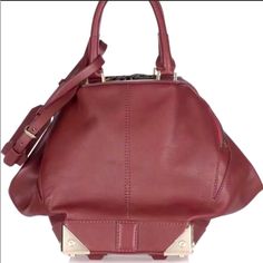 This Is A Genuine Authentic Alexander Wang “Marina” Large Handbag With Gold Hardware. This Bag Is Brand New With Black Aw Dust Cover And Retails For $800. The Measurements Are 10”H X 11”L X 6.5”D And Has A 14” Strap Drop. Satchel/Shoulder Strap. Beautifully Designed With Sophistication Designer Burgundy Satchel With Top Handle, Designer Red Box Bag With Handles, Designer Red Box Bag For Everyday, Designer Burgundy Leather Bags, Red Designer Box Bag For Everyday Use, Designer Burgundy Top Handle Satchel, Red Designer Everyday Box Bag, Designer Burgundy Satchel With Detachable Handle, Designer Burgundy Bag With Handles